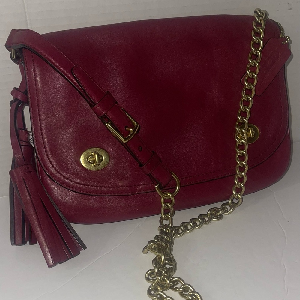 Coach Leather Crossbody legacy  double gusseted bag